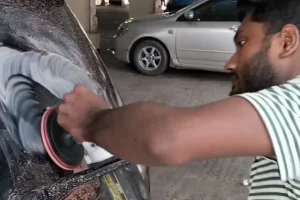 Glass cutting polish service for cars in Dhaka